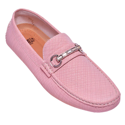 Men's Pink loafer suede leather summer shoes with buckle