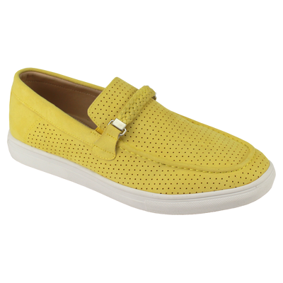 Yellow Men's Casual Slip-On Loafers Shoes Suede  Material Summer shoes