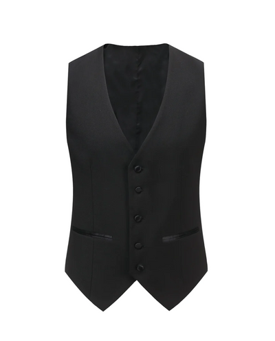 Black Men's Slim-Fit Tuxedo Single Breasted Shawl Lapel Vested TX-300