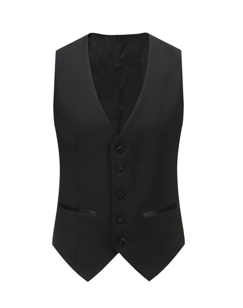 Black Tuxedo Slim-Fit Black Satin Peak Lapel TX-500