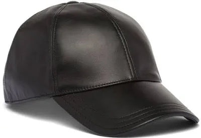 Emstate Black Men's Leather Caps 100% Genuine Leather Baseball Unisex Cap