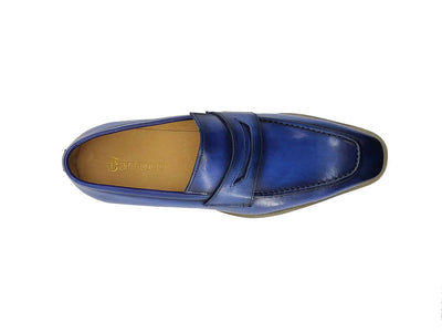 Blue Men's Slip-on Shoes Chic Patina Burnished Penny Loafer Style-KS518-03