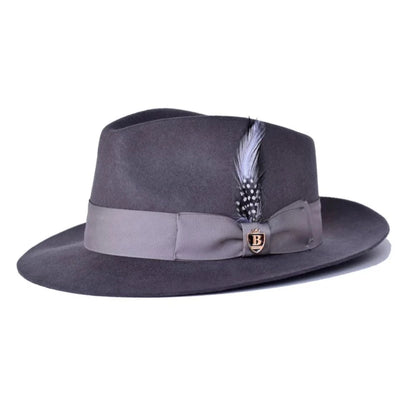 Bruno Capelo grey men's hats classic wool dress and casual style hats