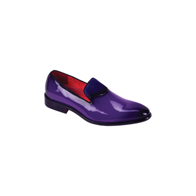 Globe footwear Purple Men's patent leather tuxedo shoe with velvet