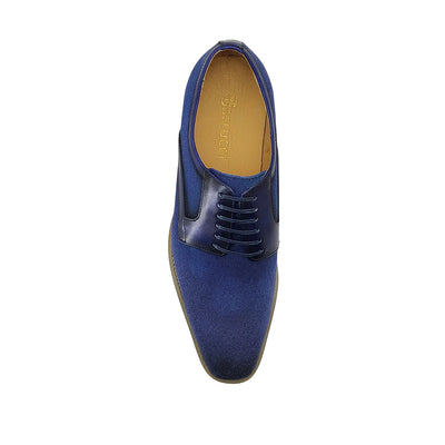 Carrucci Blue Jeans Mixed Media Oxford Lace-Up Shoes KS515-43