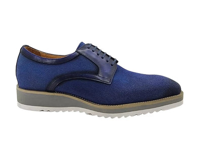 Carrucci Blue Jeans Mixed Media Oxford Lace-Up Shoes KS515-43