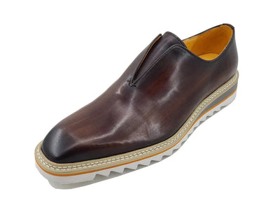 Carrucci Brown Slip-On Men's Casual Loafer with Contrast Color Style KS550-08