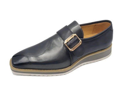 Carrucci Grey Men's Monkstraps Patent Leather casual shoes