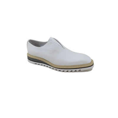 Carrucci White Slip-On Men's Casual Loafer with Contrast Color Style KS550-08