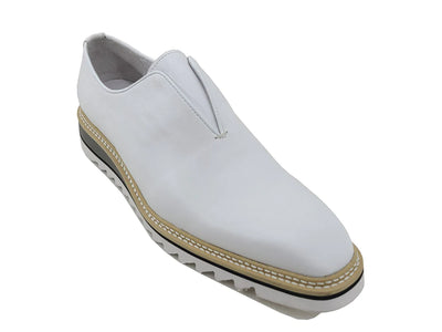Carrucci White Slip-On Men's Casual Loafer with Contrast Color Style KS550-08