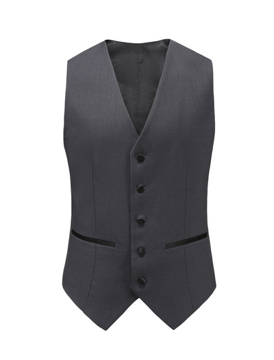 Charcoal Grey Men's Slim-Fit Tuxedo Single Breasted Shawl Lapel Vested TX-300
