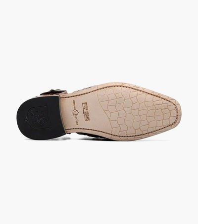 Cognac Men's Croco Leather Sandals Calvion Style No:25577-221 Summer Sandals