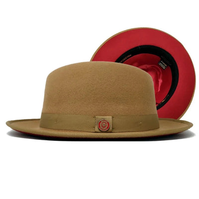 Bruno Capelo Cognac Red Bottom Men's Dress and Casual Hats