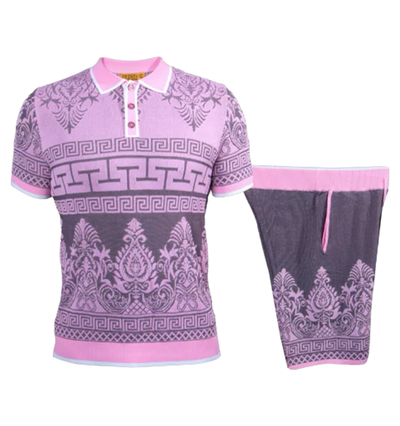 Pink Prestige Polo Shirt & Short Summer Outfit Set Style No: CKJ-259