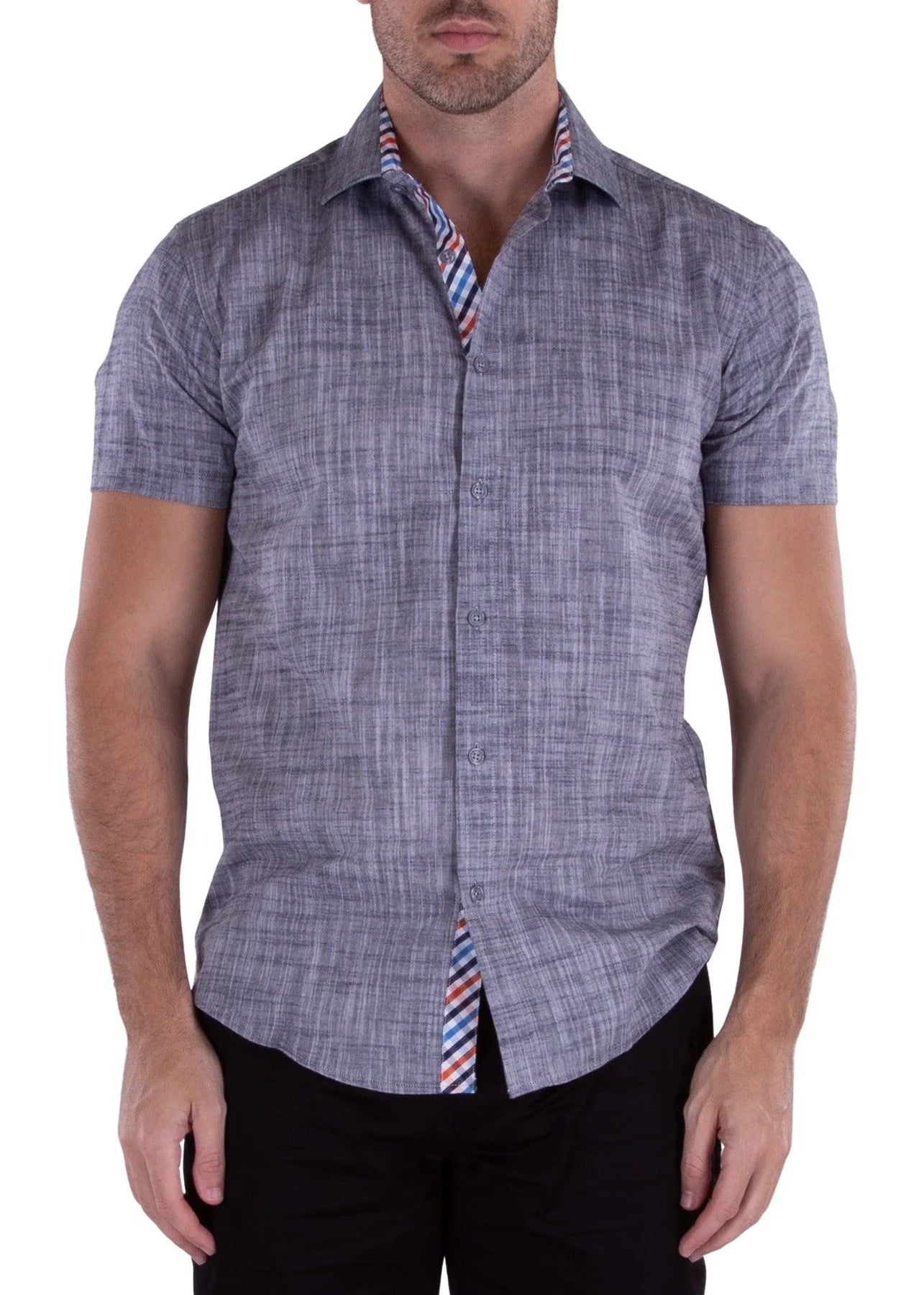 Men's Short Sleeve Lace Up Shirt main image 1