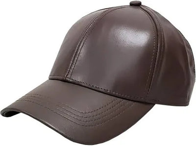 Emstate Brown Men's Genuine Cowhind Leather Adjustable Baseball Cap