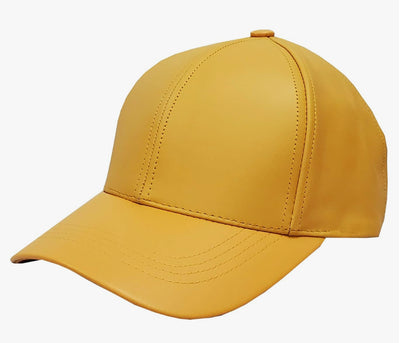 Emstate Gold Men's Genuine Cowhind Leather Adjustable Baseball Cap