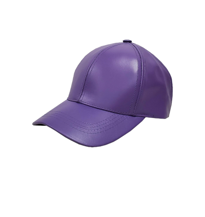 Purple Men's Genuine Leather Adjustable Baseball Cap