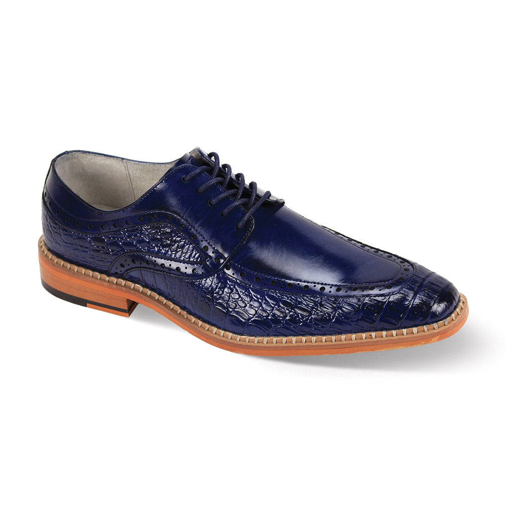 Giovanni Navy Blue Men's Lace-Up Dress Shoes Croc Print Style-TERENCE DESIGN MENSWEAR Giovanni Navy Blue Men's Lace-Up Dress Shoes Croc Print Style-TERENCE DESIGN MENSWEAR