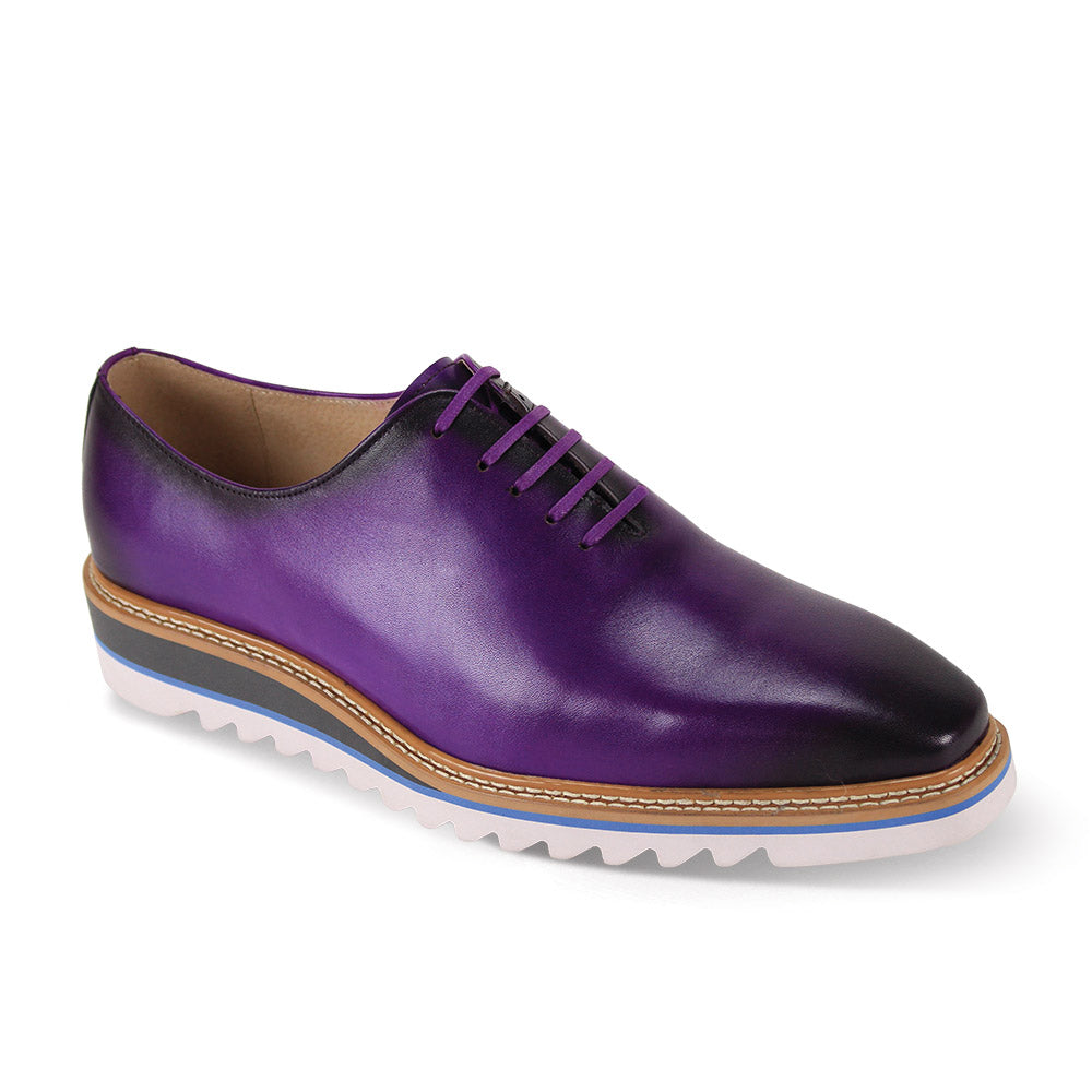 Giovanni Purple Men's Oxford Lace-up Leather Shoes Rubber Sole -RUBEN DESIGN MENSWEAR Giovanni Purple Men's Oxford Lace-up Leather Shoes Rubber Sole -RUBEN DESIGN MENSWEAR