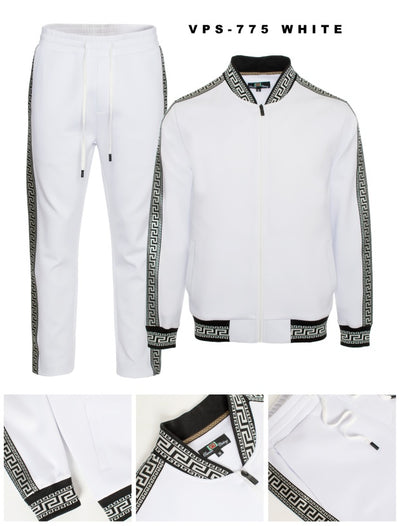 Premium GG Men's White Tracksuits Long Sleeve Jogging Suit 2 Piece Jackets and Pants