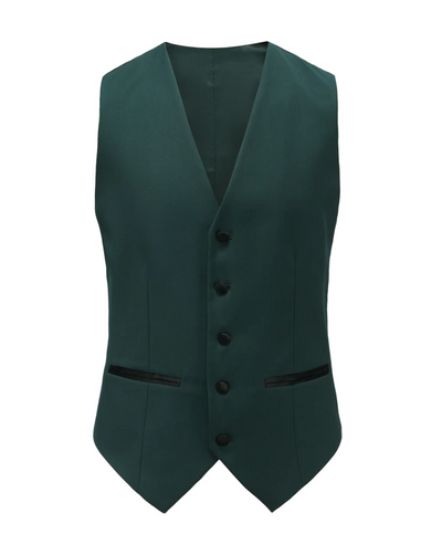 Hunter Green Men's Slim-Fit Tuxedo Single Breasted Shawl Lapel Vested TX-300