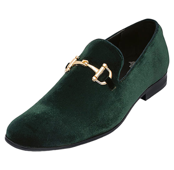 Royal shoes men's hunter green velvet slip on gold buckle fashion desi – DESIGN MENSWEAR