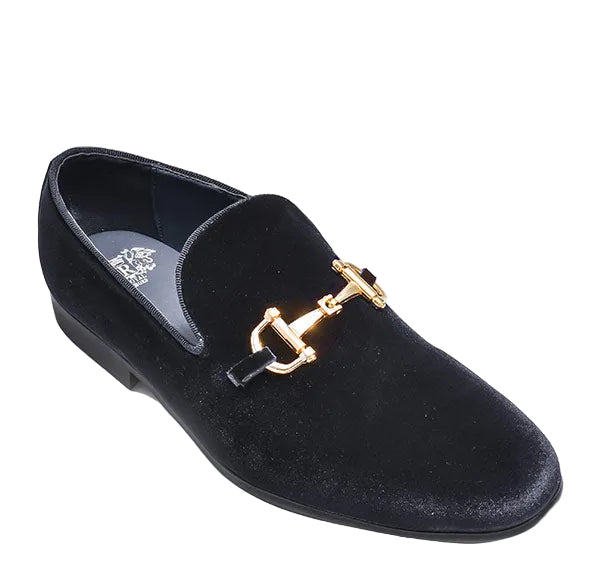 black and gold men dress shoes Royal Men's Suede Velvet Smoker's Tuxedo Loafer Stakes The BEST Potato Salad Experience timeless sophistication with Color:Faded Black