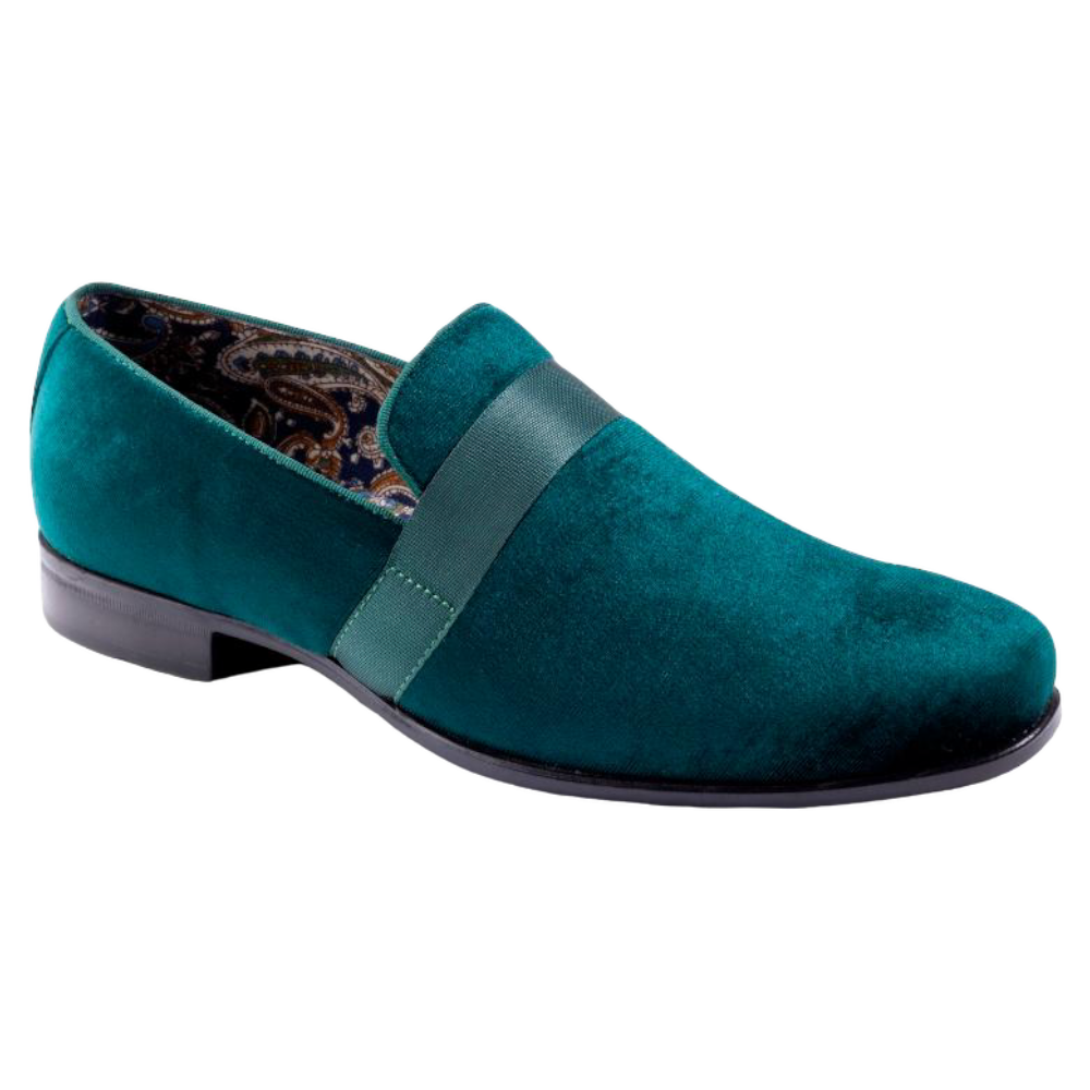Emerald Green Tie Dye Men's Slip On Sneakers