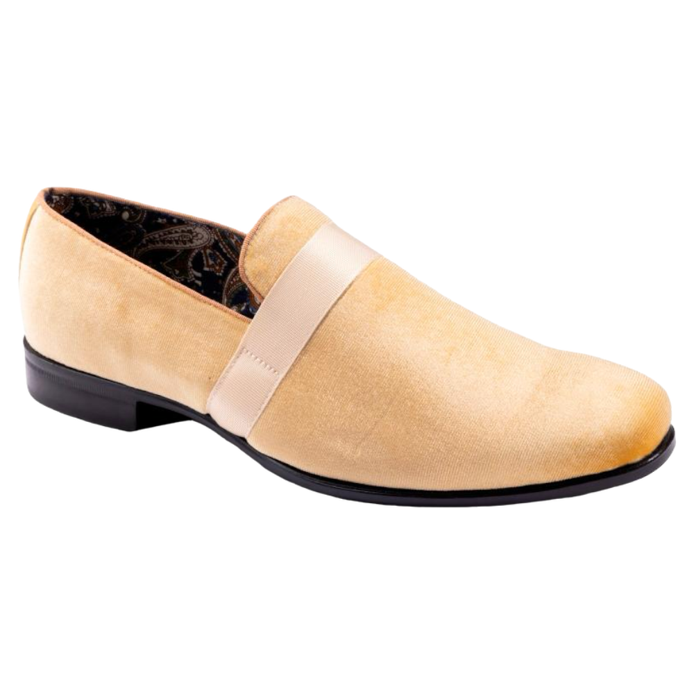 Canary Yellow Velvet Men's Shoe Slip-on with a satin ribbon 11 / Canary Yellow Canary Yellow Velvet Men's Shoe Slip-on with a satin ribbon 11 / Canary Yellow