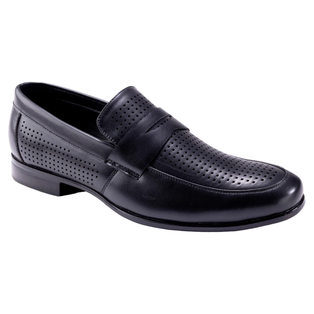 Montique Black Men's Slip-On Dress Shoes Penny Strap Loafer – DESIGN