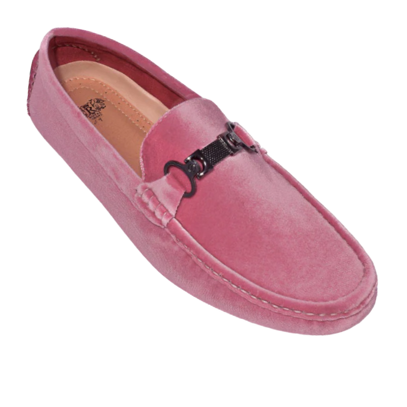 Pink velvet summer loafer men&