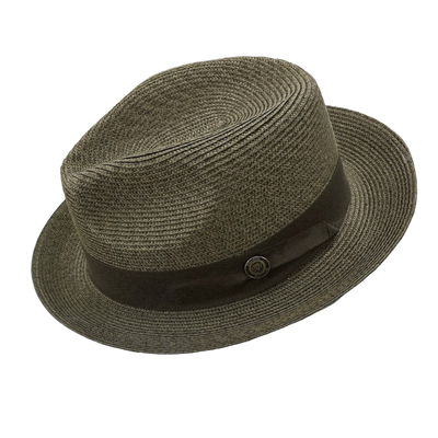 Bruno Capelo olive Men's straw hat casual and dress summer