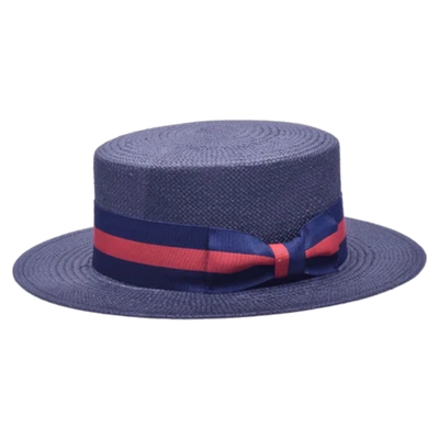 Bruno capelo Blue Men's Straw Hats Red and Blue band