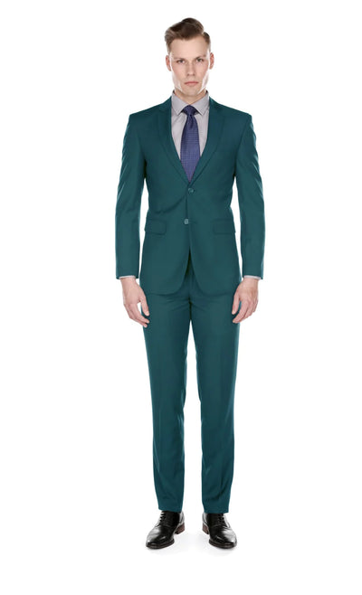 Sea Green Slim-Fit Men's Suit Single Breast Notch Lapel PYS02
