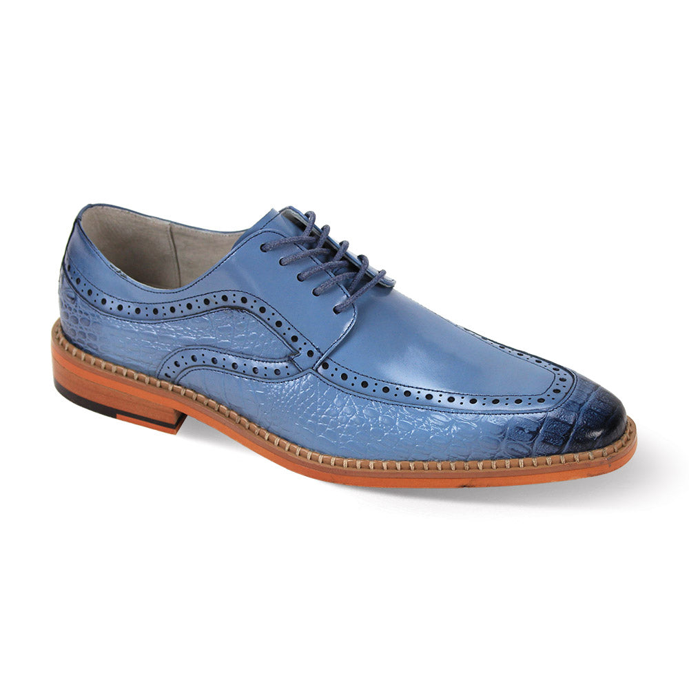 Giovanni Light Blue Men's Lace-Up Dress Shoes Croc Print Style-TERENCE DESIGN MENSWEAR Giovanni Light Blue Men's Lace-Up Dress Shoes Croc Print Style-TERENCE DESIGN MENSWEAR