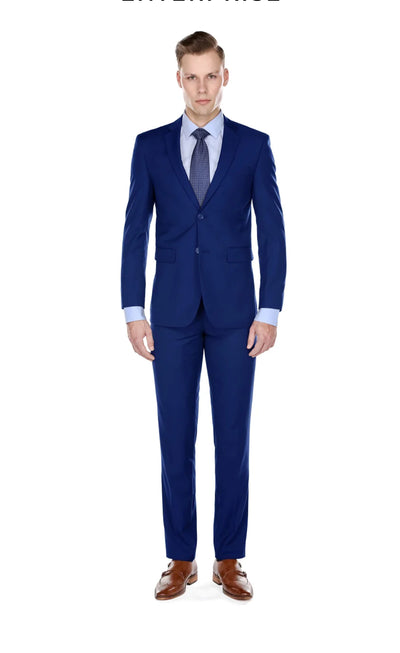 Indigo Blue Men's Slim-Fit Suit Single Breast Notch Lapel Style-PYS02