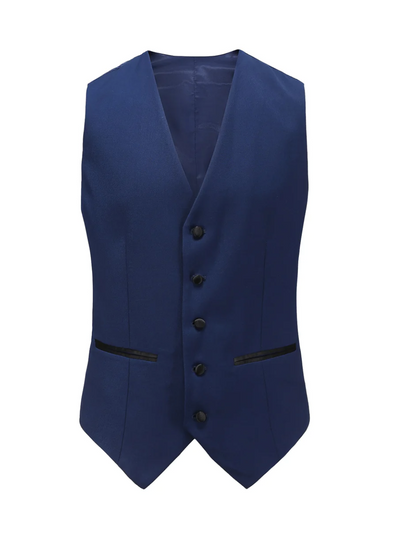 Indico Blue Men's Slim-Fit Tuxedo Single Breasted Shawl Lapel Vested TX-300