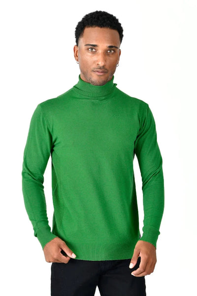 LaVane' Green Men's Turtleneck Sweaters Light Blend Regular-Fit