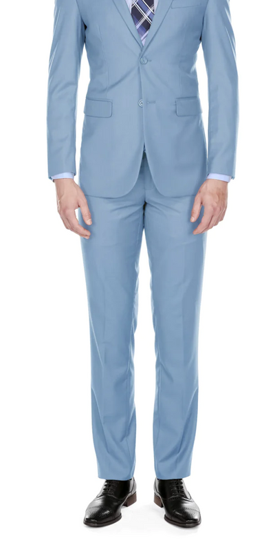 Light Blue Men's Slim-Fit Suit Single Breast Notch Lapel Style-PYS02