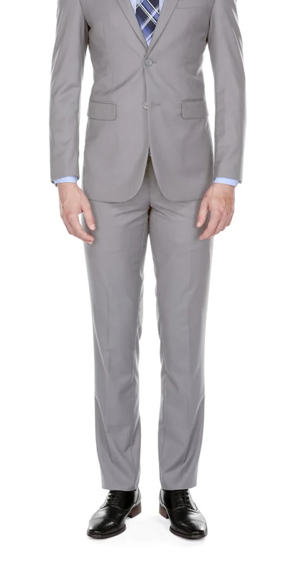 Light Grey Slim-Fit Men's Suit Single Breast Notch Lapel PYS02