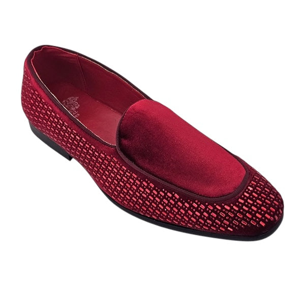 Redluxury loafer Rhinestone velvet slip-on shoes RB-102 – DESIGN MENSWEAR