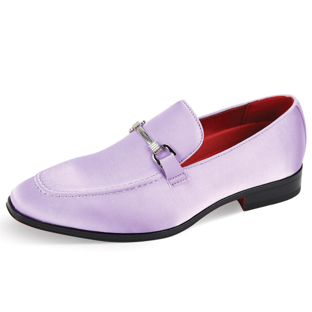 Men's Lilac Dress Satin Material Slip-On Shoes Sliver Buckle Style No-7018 13 / Lavender Men's Lilac Dress Satin Material Slip-On Shoes Sliver Buckle Style No-7018 13 / Lavender