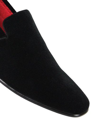 Men's Black Plain Velvet Slip-On Tuxedo shoes Luxury Design Style No: 7011