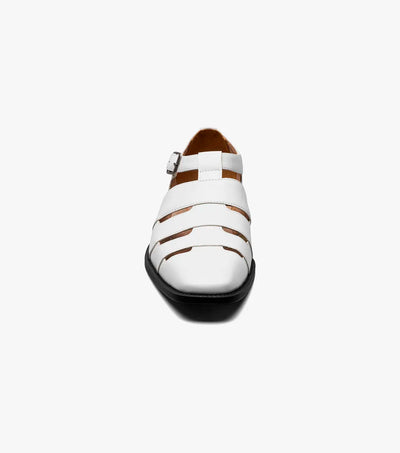 Men's White Summer Leather Sandals Calderon Closed Toe Style No:25599-100