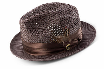 Montique Brown Men's Summer Straw Hats Style H-34