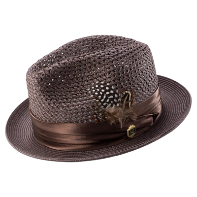 Montique Brown Men's Summer Straw Hats Style H-34