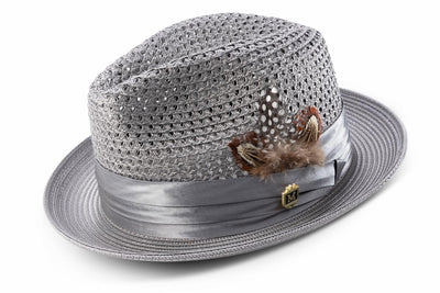Montique Grey Men's Summer Straw Hats Style H-34