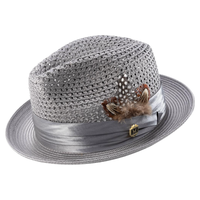 Montique Grey Men's Summer Straw Hats Style H-34