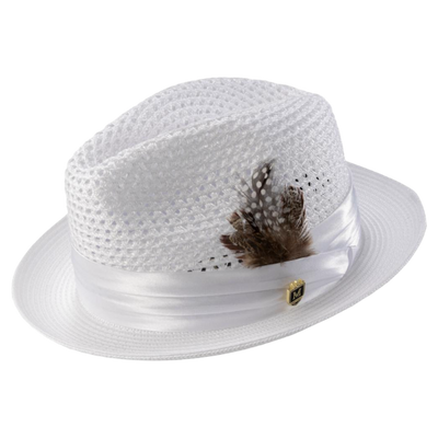 Montique White Men's Summer Straw Hats Style H-34
